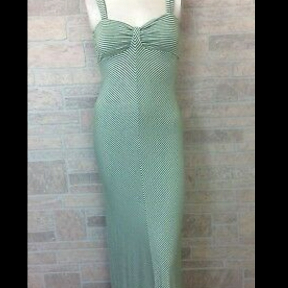 NEW***MAX STUDIO Green striped maxi dress